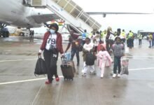 The third batch of Ghanaians from South Africa arriving from the Ethiopian Airlines flight Photo Victor A. Buxton
