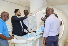 Reps from Philips HealthTech at installation of the MRI machines at 37 Military Hospital
