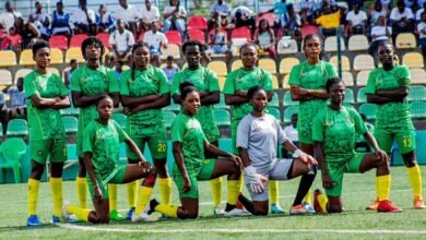 A line-up of the Ghana Armed Forces female team
