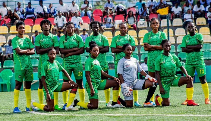 A line-up of the Ghana Armed Forces female team