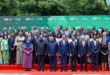 -President Mahama (front row, second from left) with other dignitaries at the ceremony