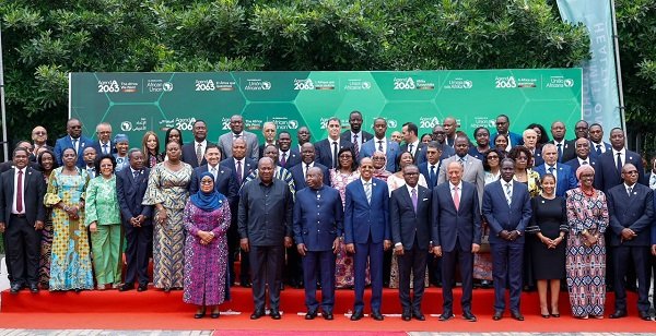 -President Mahama (front row, second from left) with other dignitaries at the ceremony