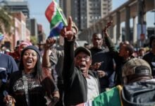 Anti-migrant protesters march in South Africa