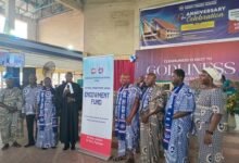 Rev. Dagadu (fourth from left) and others launching the Endowment Fund