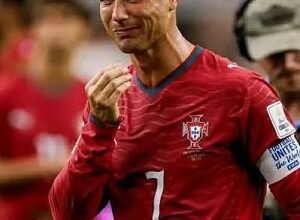 Cristiano Ronaldo in tears after the game