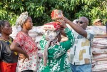 Some of the beneficiaries receiving their items
