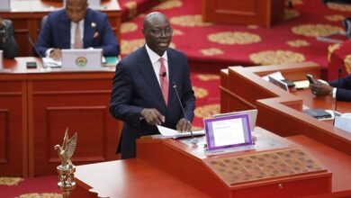 Dr Cassiel Ato Forson delivering the budget statement on the Floor of Parliament chamber. Photo. Ebo Gorman