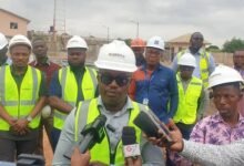 Dr Jinapor addressing the media after inspecting the site
