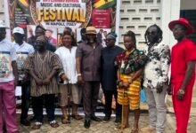 Yaw Stone (right) with some dignitaries after the programme