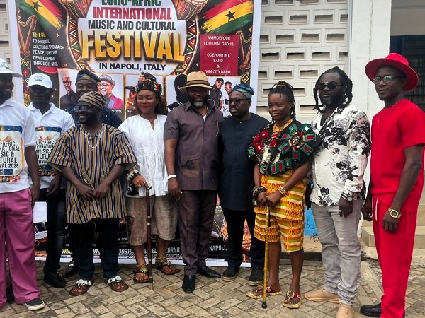 Yaw Stone (right) with some dignitaries after the programme