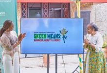 Mrs Mogtari (left) and Ms Cobbah jointly launching the event