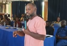 Mr Ampofo briefing participants at the dialogue