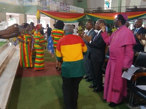 Clergy and participants during the National Thanksgiving Service at Christ the King Cathedral in Sunyani