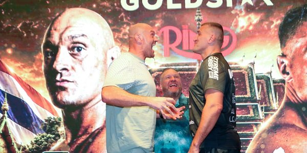 Fury (left) with Mariusz Wach