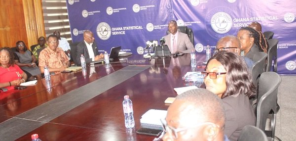 Dr. Alhassan Iddrisu (head of table) addressing the press. Photo. Ebo Gorman