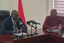 Mr Iddrisu (left) addressing the news conference