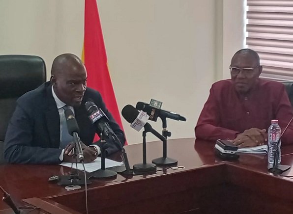 Mr Iddrisu (left) addressing the news conference