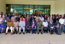 Mr Okletey Terlabi (seated fourth from left) with Maj. Gen. M. O. Mantey (seated forth from right) and other stakeholders at the programme