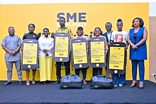 The top five finalists with the judges following the prize presentation