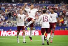 Mikel Oyarzabal (21) celebrates the opening goal with team mates