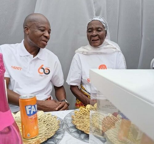 Mr Sulley in a tete-a-tete with Ms Dagomba during the celebration
