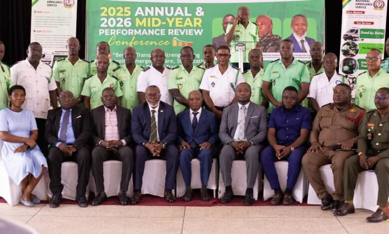 Dignitaries and senior EMTs after the meeting