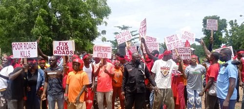 Some of the Nabdam Youth during the demonstration