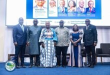 Mr Jinapor (left) with Mr Sidibe (second from left) and other dignitaries at the programme