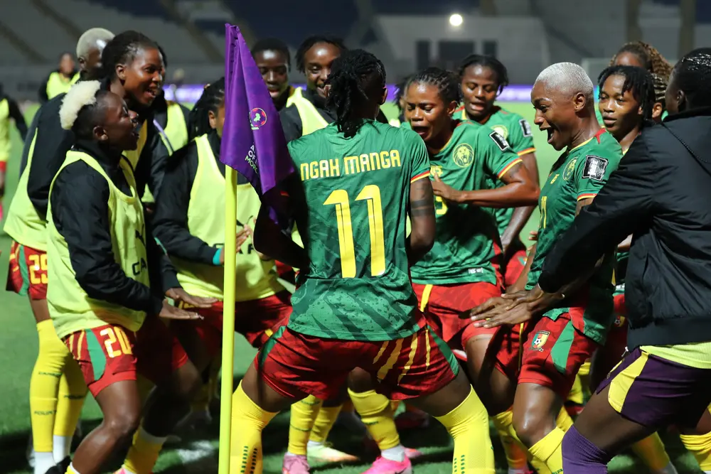 Ngah Manga leads the celebrations after scoring the second goal