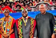 No Ghanaian should miss university -------President Mahama (right) with Dr Julius Debrah (middle) and Marietta Brew Appiah-Oppong at the congregationNo Ghanaian should miss university -------President Mahama (right) with Dr Julius Debrah (middle) and Marietta Brew Appiah-Oppong at the congregation