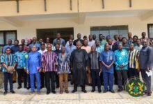 Mr Be-AwuribeIssifu (middle) with other participants after the launch of the policy