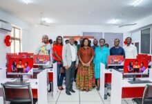 Officials from the University of Ghana and Telecel at the commissioning of the lab