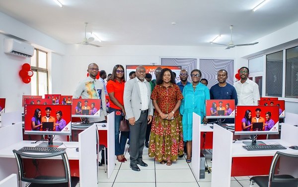 Officials from the University of Ghana and Telecel at the commissioning of the lab