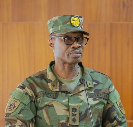 Brigadier General, Forster Okae-Yeboah (inset) addressing the press conference