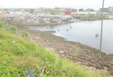 Huge refuse dump around the Sakumono Lagoon site Photo Victor A. Buxton