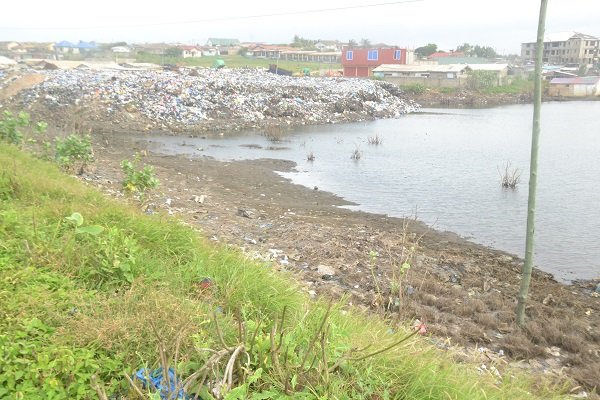 Huge refuse dump around the Sakumono Lagoon site Photo Victor A. Buxton