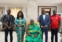 The Telecel team with the Okyenhene