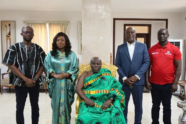 The Telecel team with the Okyenhene