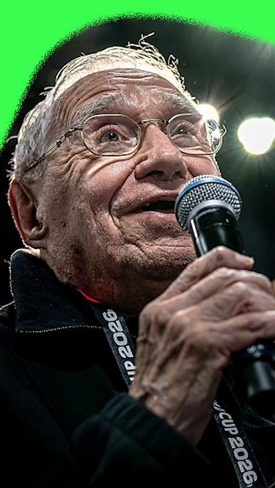 The 91-year-old Argentine journalist at his 18th World Cup