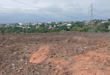 The decommissioned landfill site in Sunyani