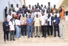 The new executive team of the GTF with members of the vetting and election committee and the electoral officer