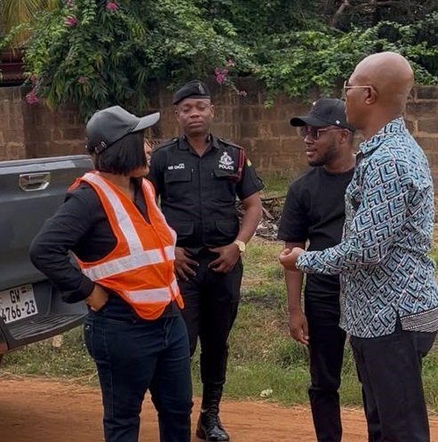Dome Kwabenya MP tours ongoing road projects in her constituency, commends progress