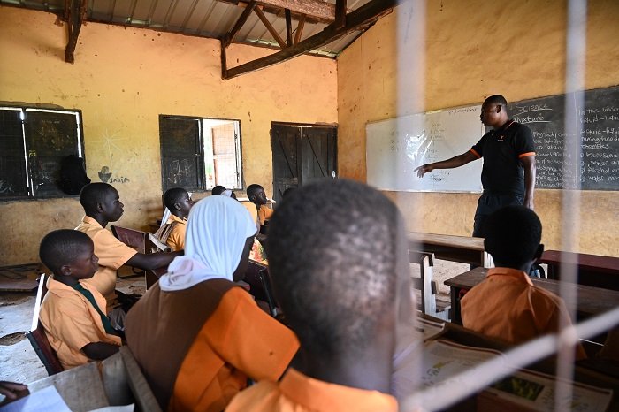 A teacher in a class