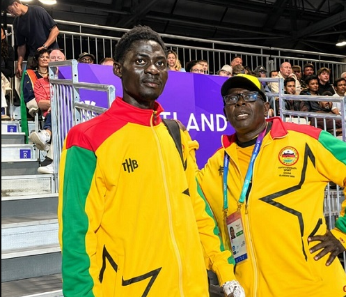 Amadu (left) and the team's coach, Amadu Tanko