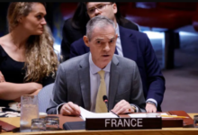 France's UN ambassador Jerome Bonnafont spoke at the UN Security Council in New York on Monday