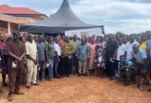 Dr Osei (middle) with some of the dignitaries and farmers after the programme