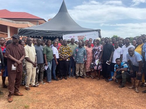 Dr Osei (middle) with some of the dignitaries and farmers after the programme