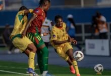 A scene from the Black Queens versus Cameroon game on Sunday