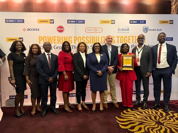 Officials of Absa and Mantrac after the event