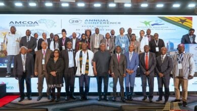 President Mahama (middle) with Mr Akandoh (fifth from right) and other dignitaries at the conference